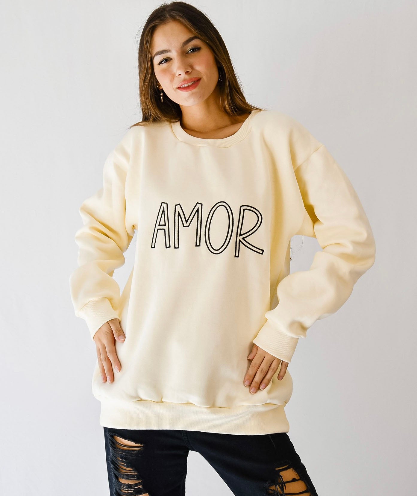 Buzo Friasado Jarry Amor WhiteOff