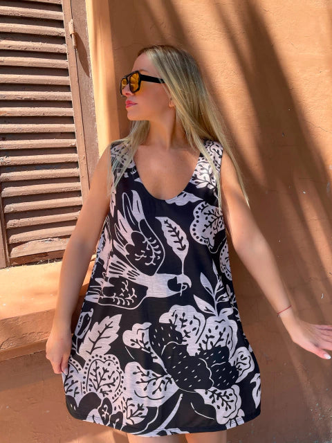 Vestido Grecia Pajaro Black