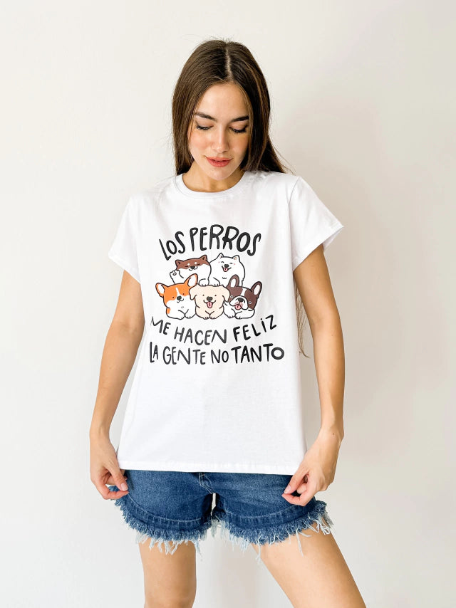 Remera Agus Perros Blanca
