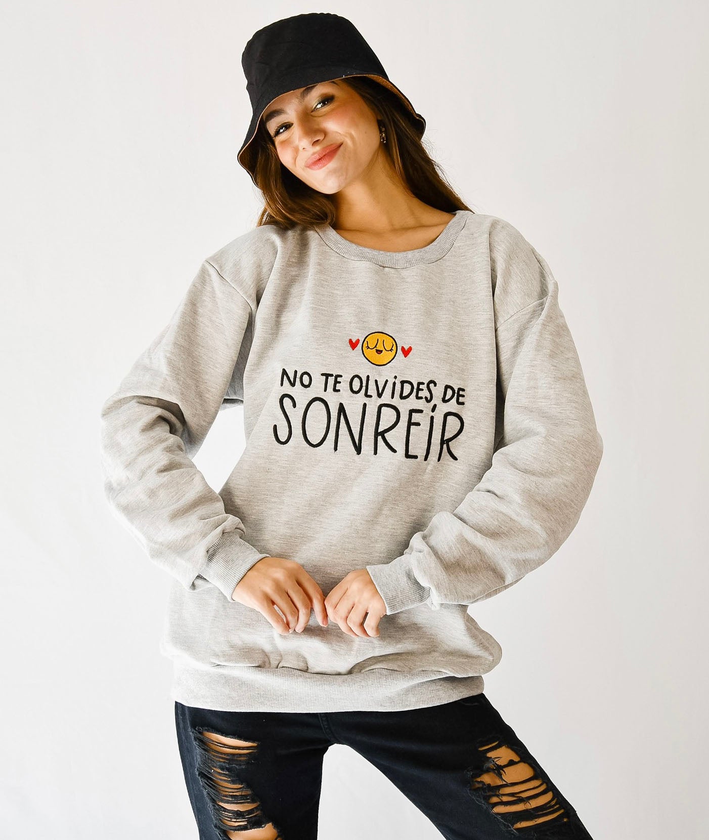 Buzo  Frisado Jarry Sonreir Grey