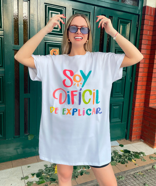 Remeron Lupe Soy Dificil color blanca