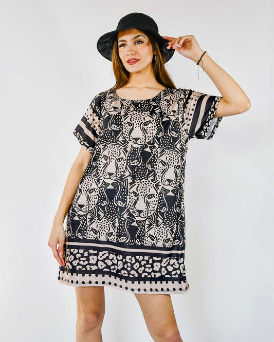 Vestido - Remeron Shine Leopardo