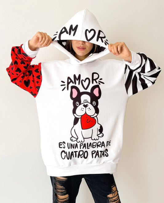 Buzo Funny Blanco Perro