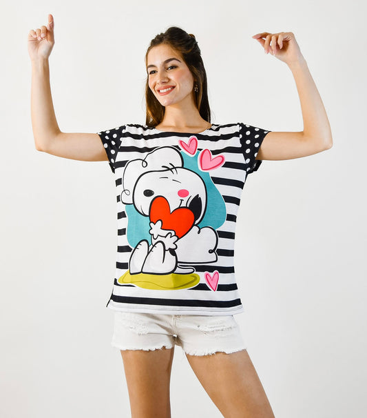 Remera Amber Snoopy Black