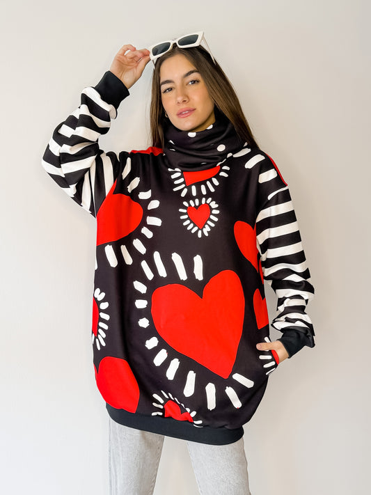 Buzo  Frisado Nicole Milagritos Rojos