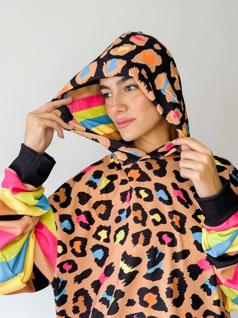 Buzo Frisado Marruecos Animalprint  Fluo
