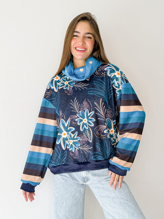 Buzo Soft-Frisa Flowers Blue