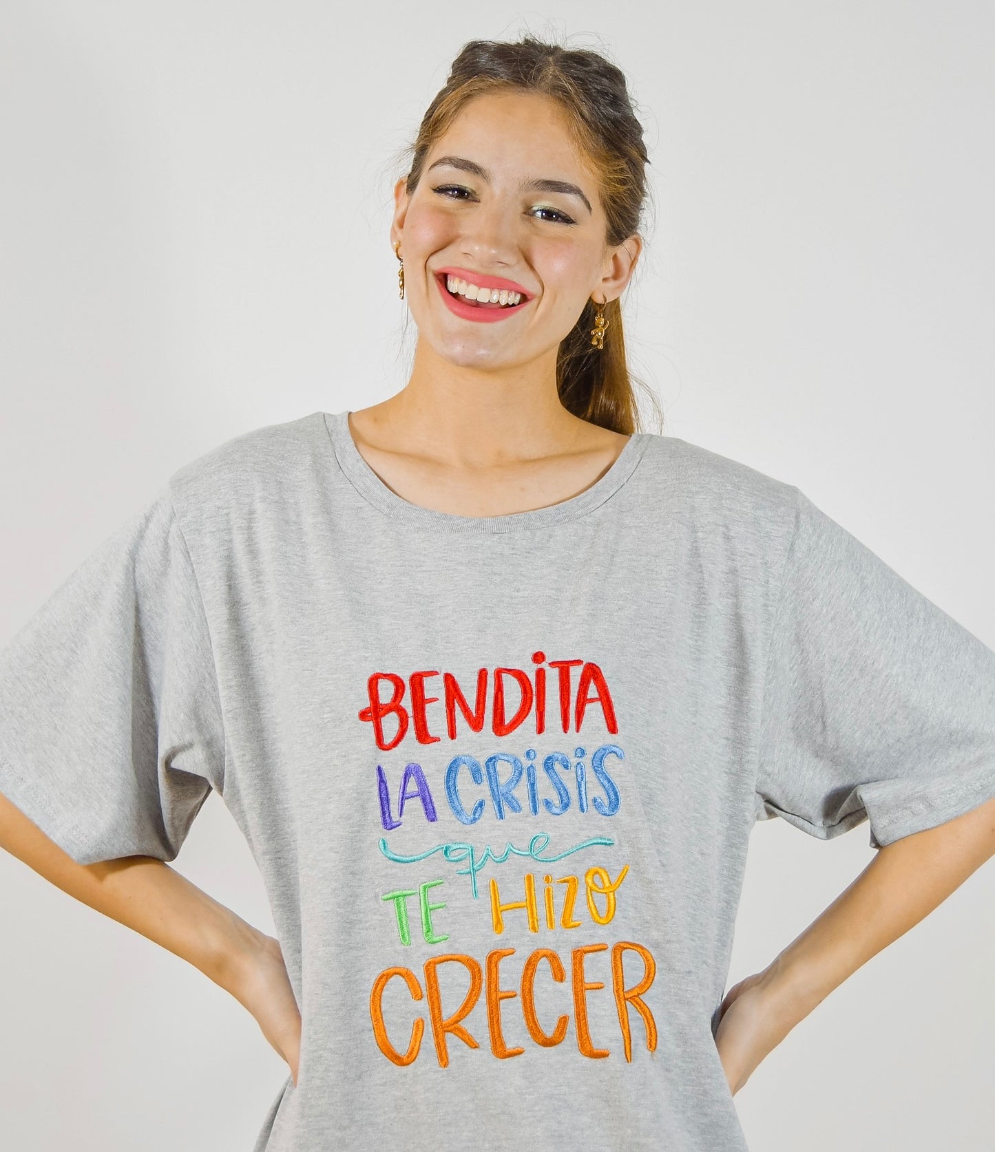 Vestido Bordado Nolita Bendita Gris