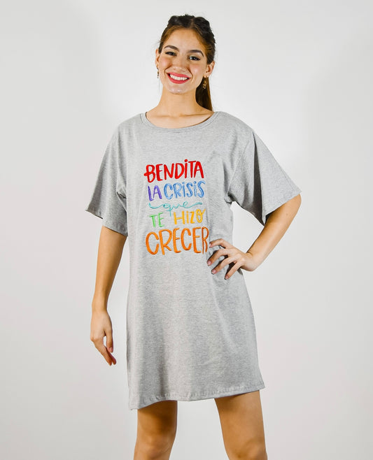 Vestido Bordado Nolita Bendita Gris
